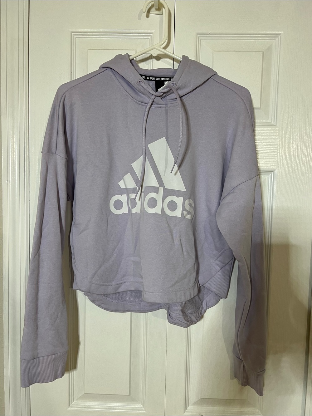 adidas lilac/Lavender Cropped Logo Hoodie Sweater